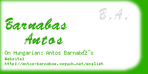 barnabas antos business card